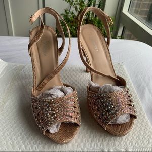 Glitter studded Rose Gold Heels